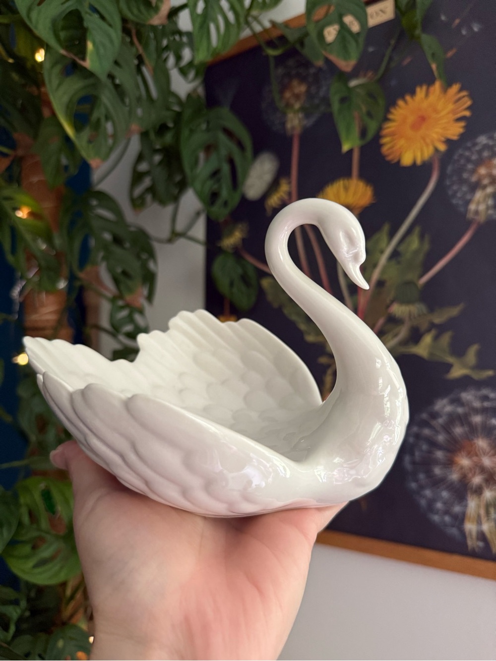Vintage Goebel Ceramic Swan Dish